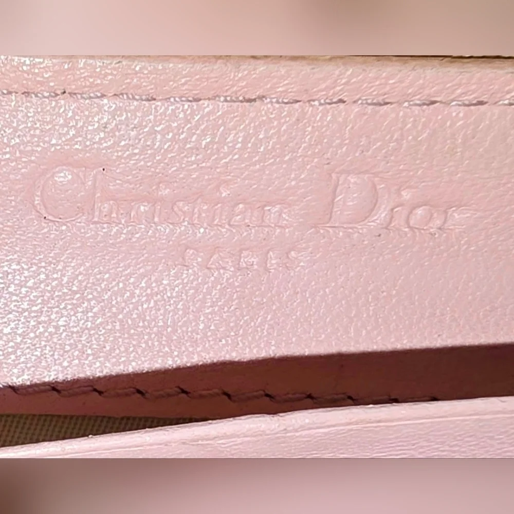 Christian Dior Baby Pink Embossed Patent Leather Women's Wallet
